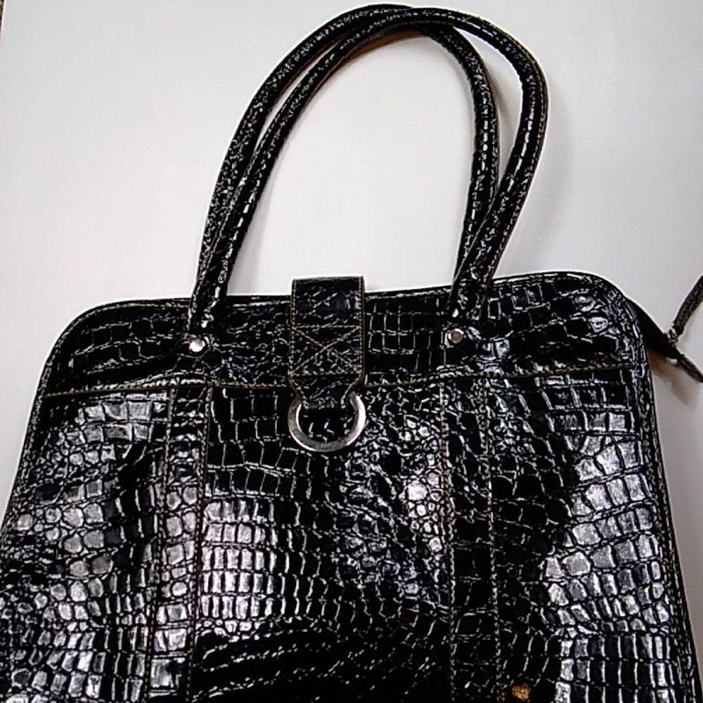 Vintage Large Black Laptop Bag - Picture 4 of 12